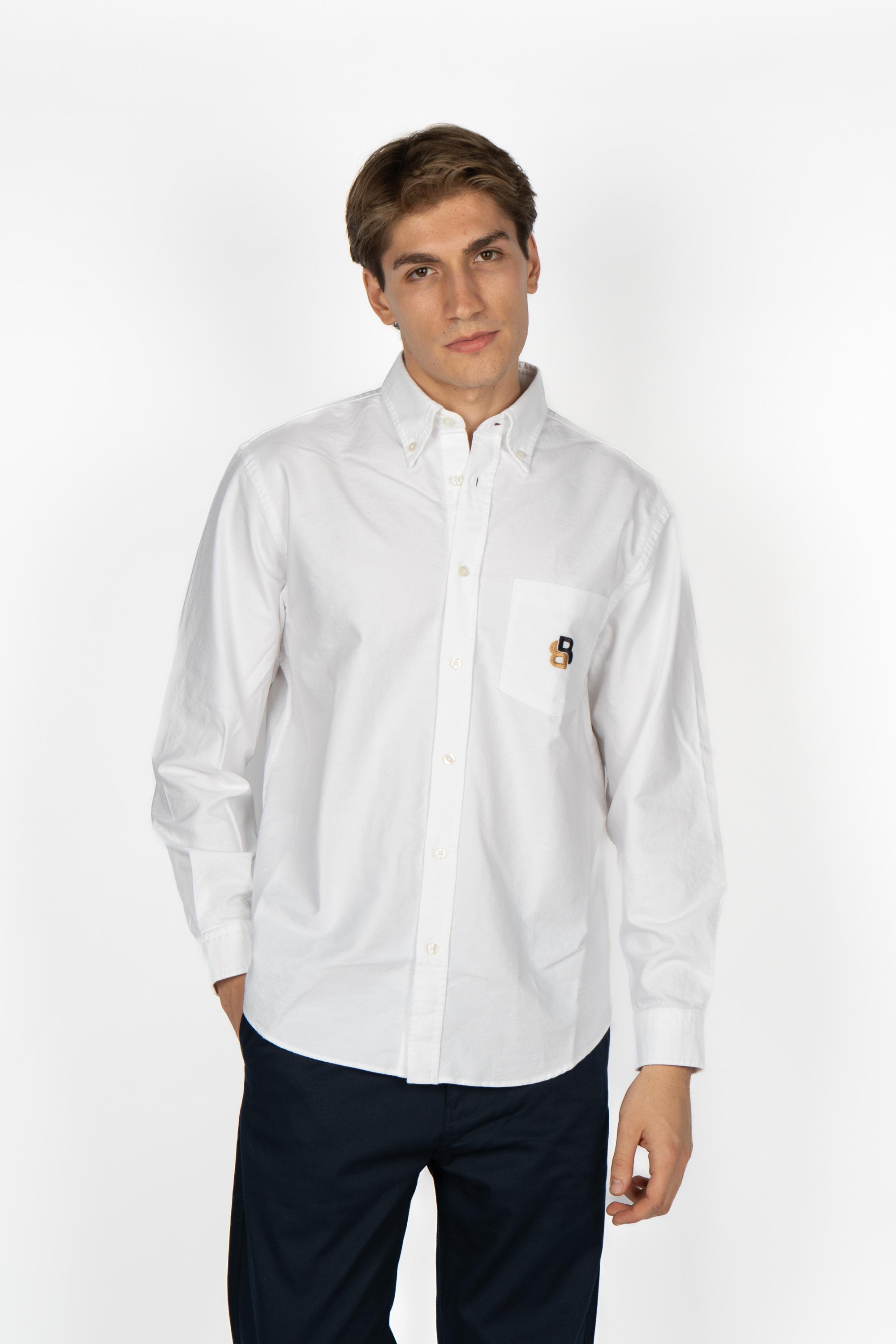 Camicia con logo Monogram double B 50545572 100 BOSS 