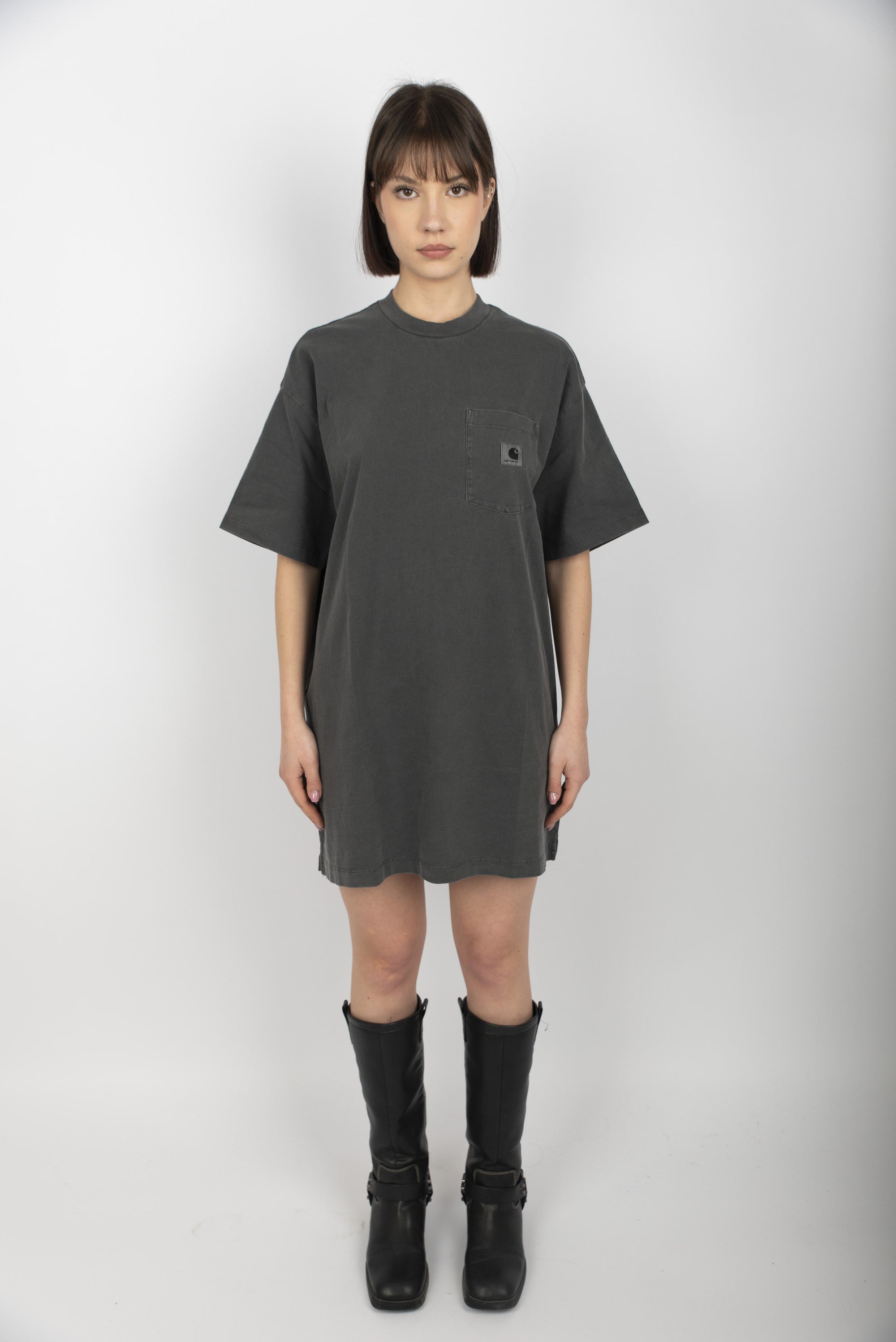 T-shirt Women's S/S Nelson Grand T-Shirt graphite garment dyed  I034621 87GD CARHARTT WIP 