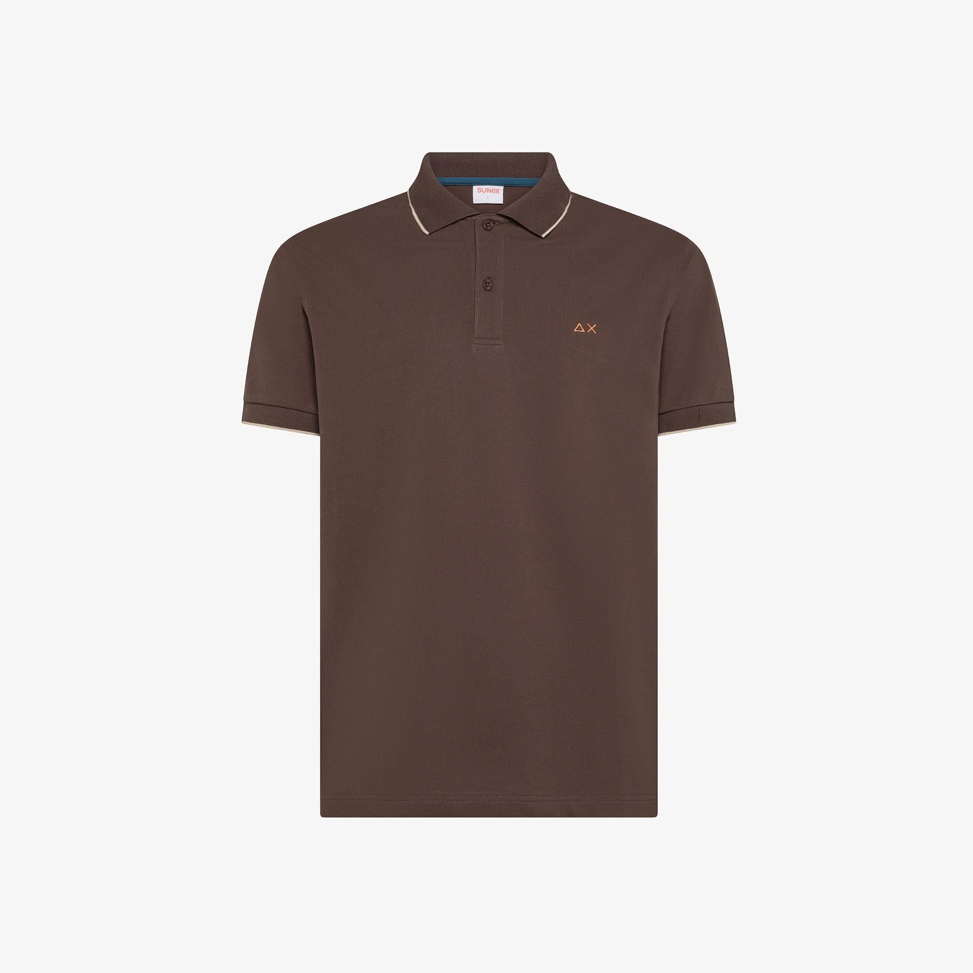 Polo con dettagli a contrasto A36111 08 SUN68 