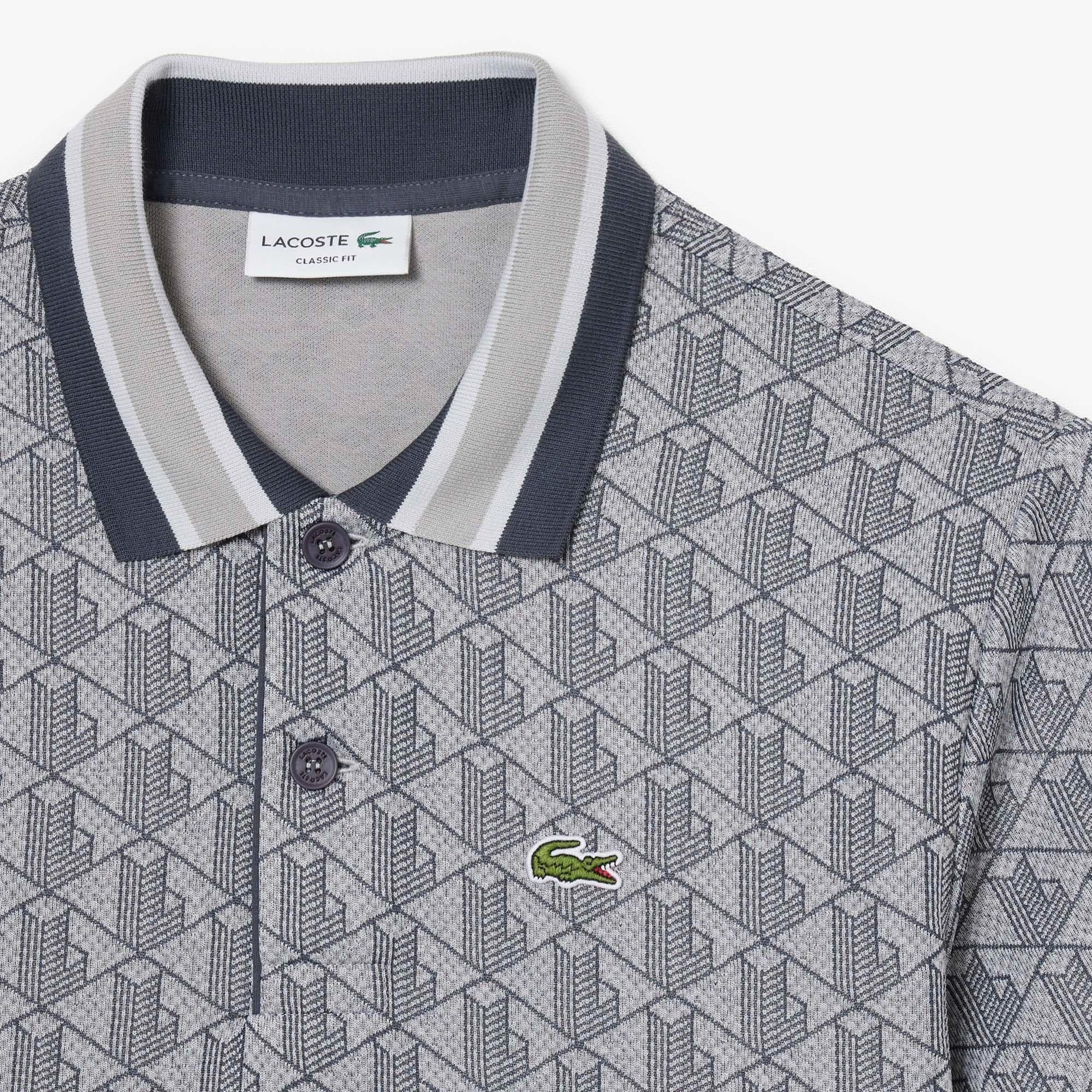 Polo dal taglio classico in jacquard con monogramma DH1417 41I LACOSTE 