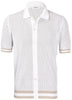 Camicia in maglia punto traforato bianco beige