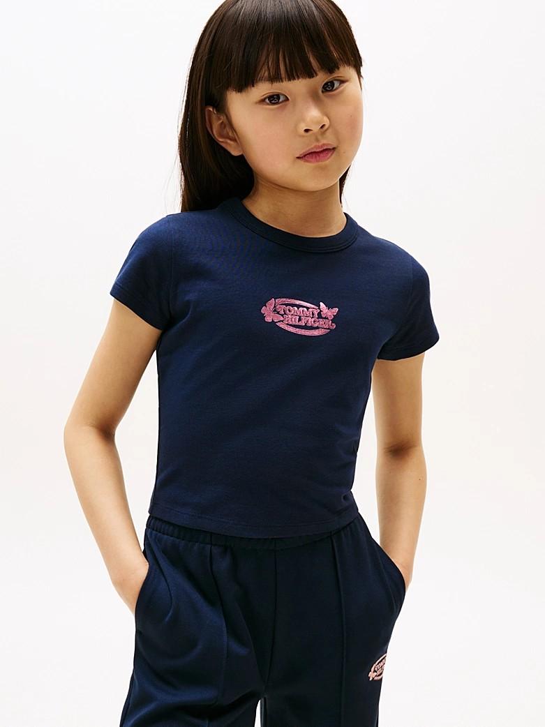 T-shirt extra slim fit con logo metallizzato KG0KG08753T C1G TOMMY HILFIGER 