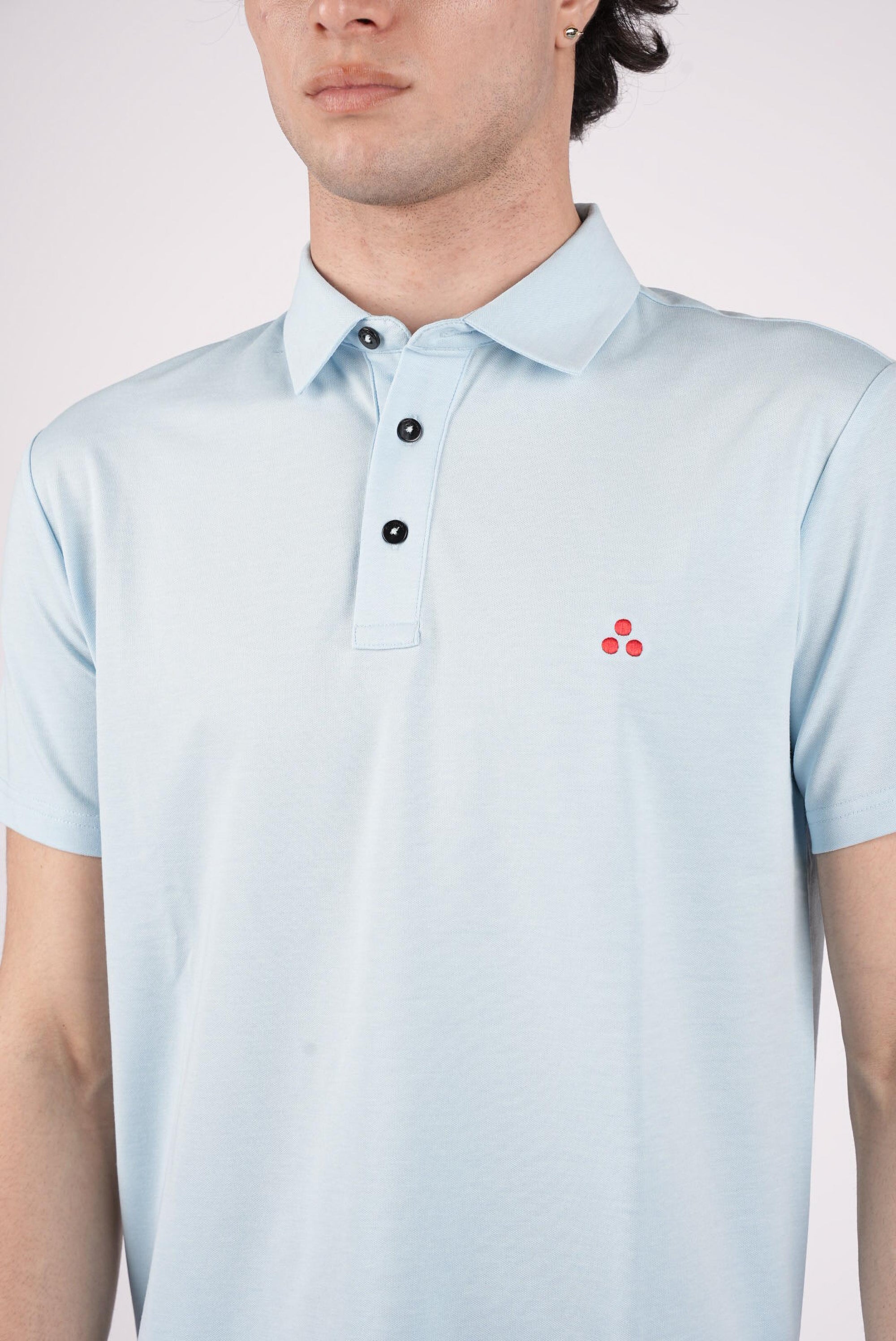 Polo in piqué di cotone stretch mezzola 02 PEU5471 290 PEUTEREY 