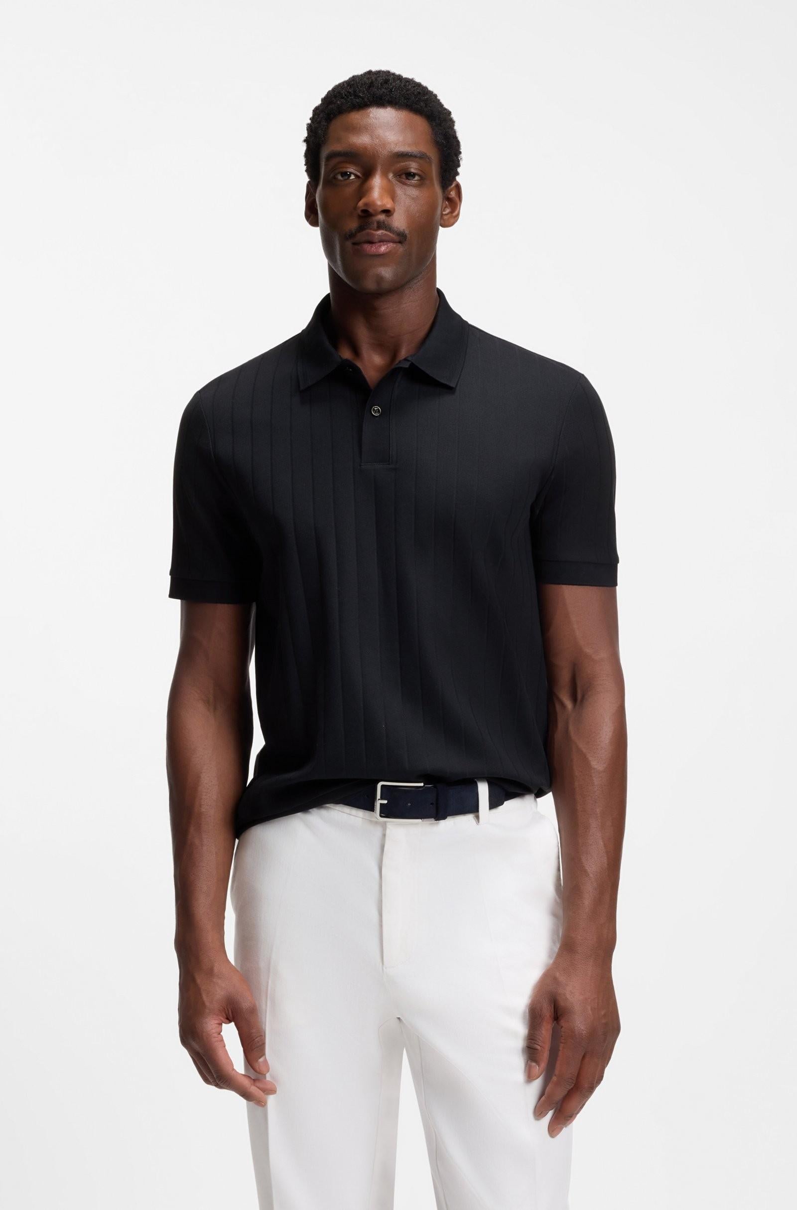 Polo a righe verticali in cotone mercerizzato 50559609 404 BOSS 