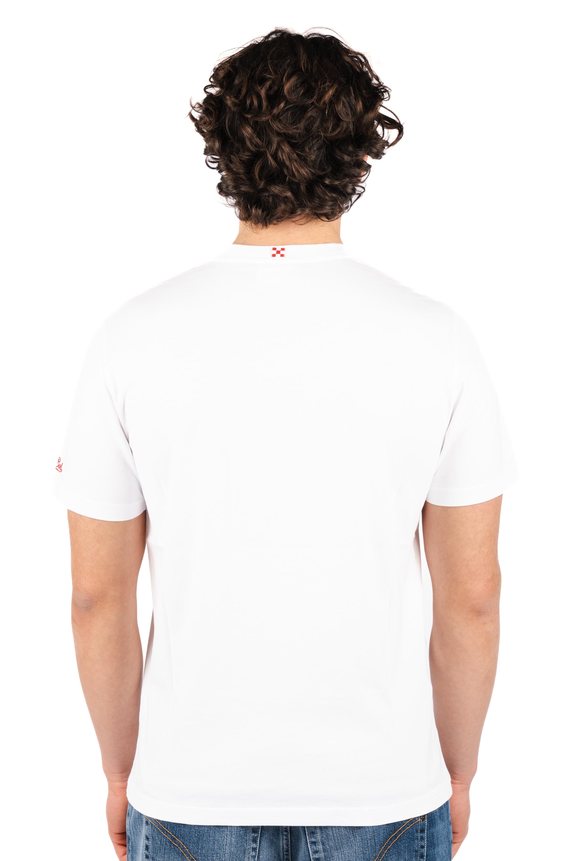 T-shirt Austin con taschino e ricamo Please do not AUS0001 04392L MC2 SAINT BARTH 