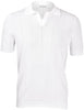 White ribbed skipper polo shirt