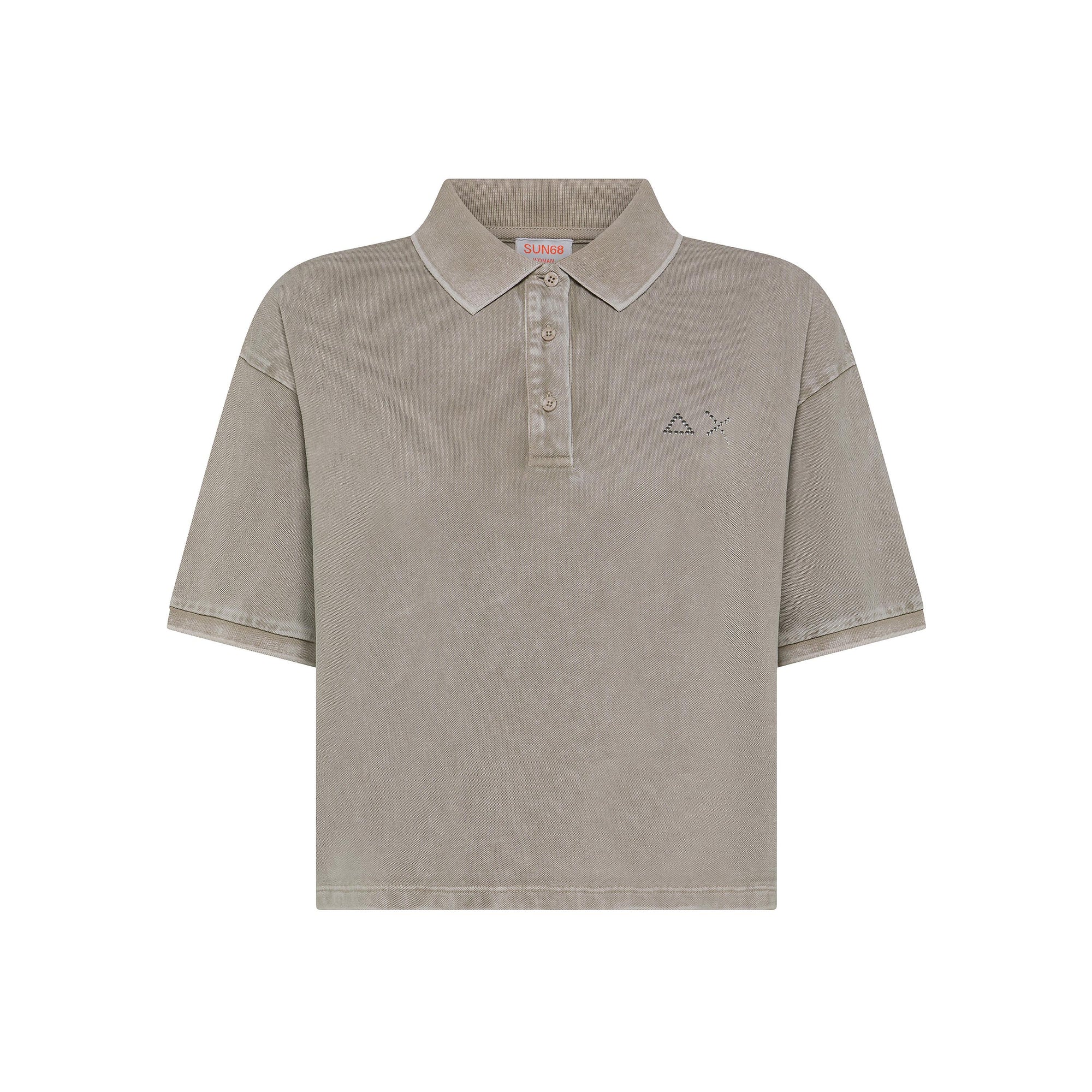 Polo cropped in piquet A35213 98 SUN68 