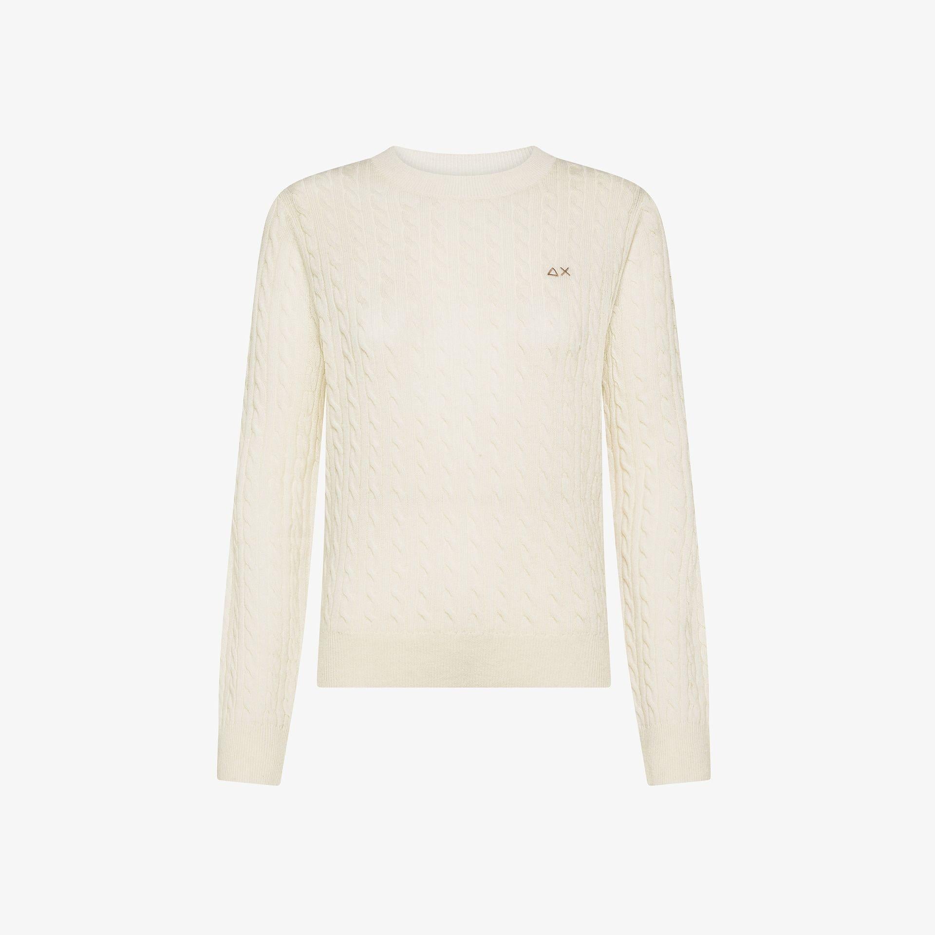 Maglione in lana e cashmere a trecce K45247 31 SUN68 