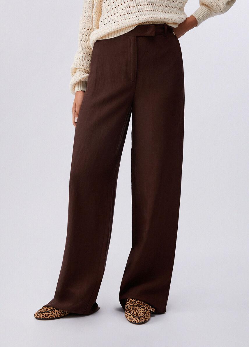 Pantaloni in misto lino WA6480T4818 91109 LIU JO WHITE1 