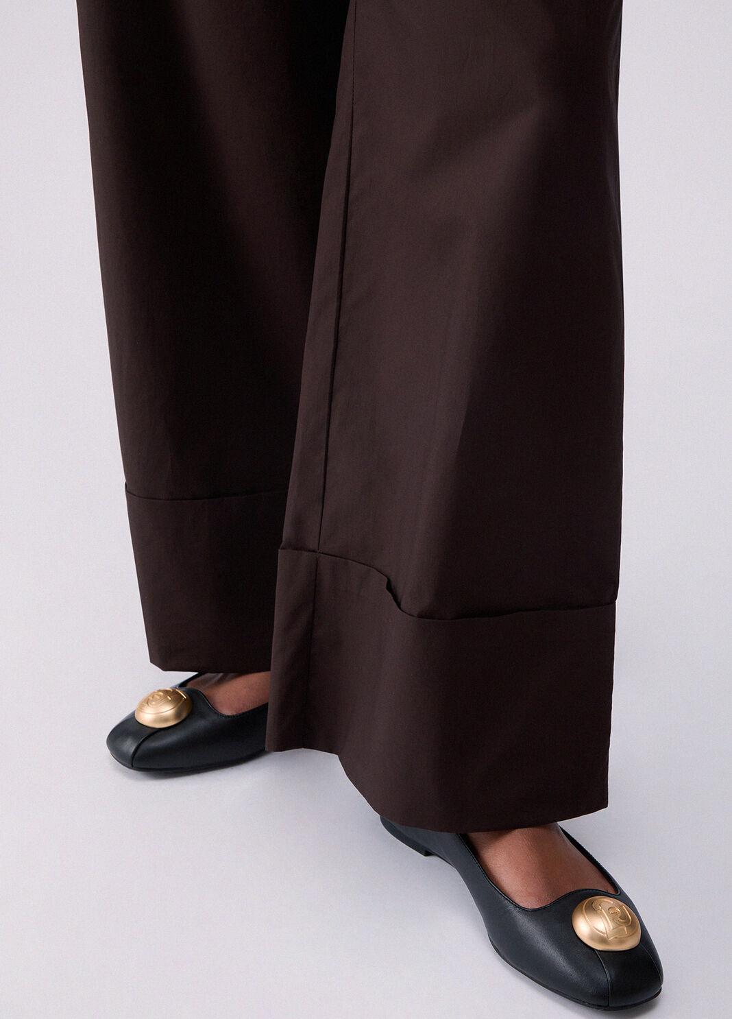 Pantaloni flare in popeline WA6498T4853 91109 LIU JO WHITE1 