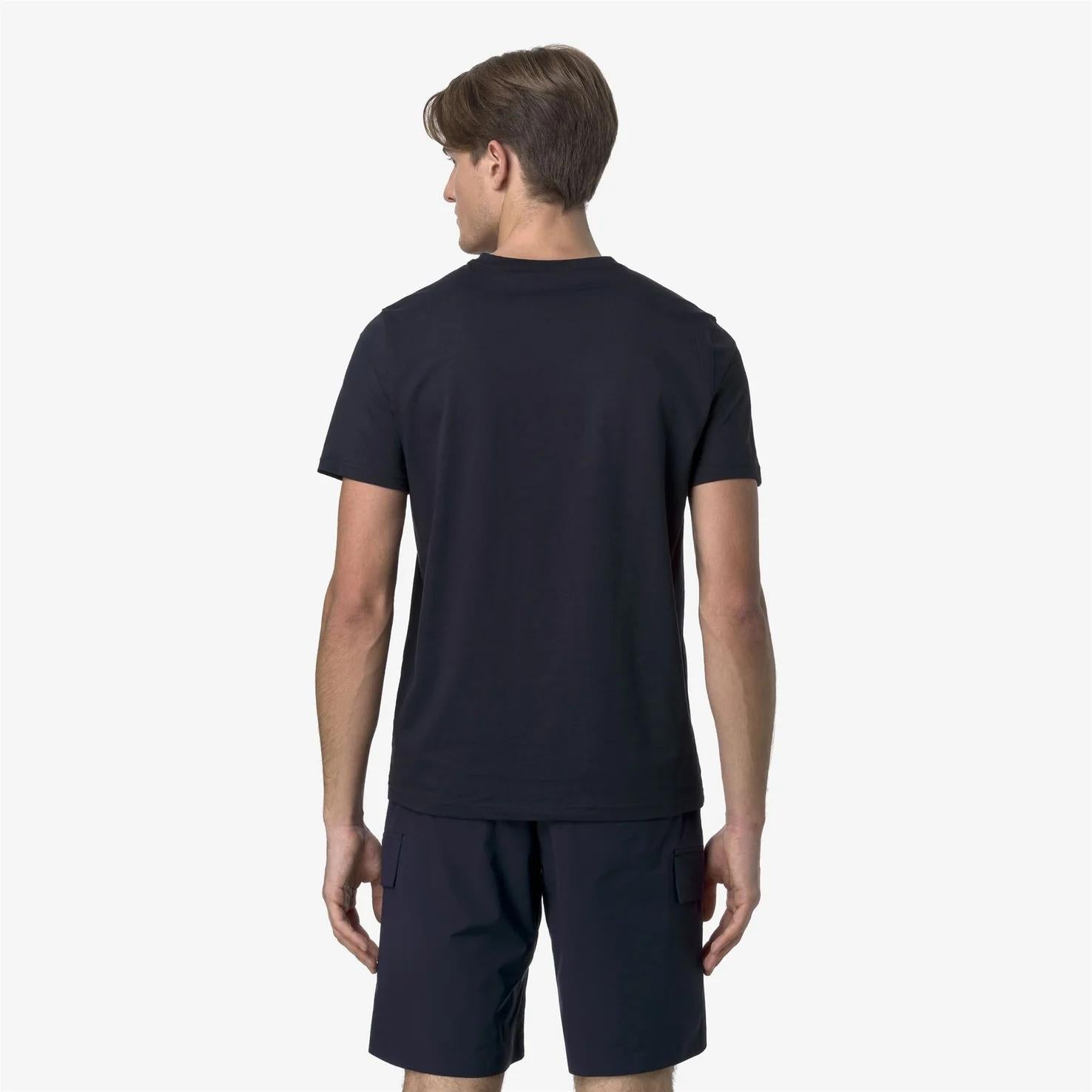 T-Shirt in Cotone Slim Fit Uomo blu con Taschino K31368W K89 K-WAY 
