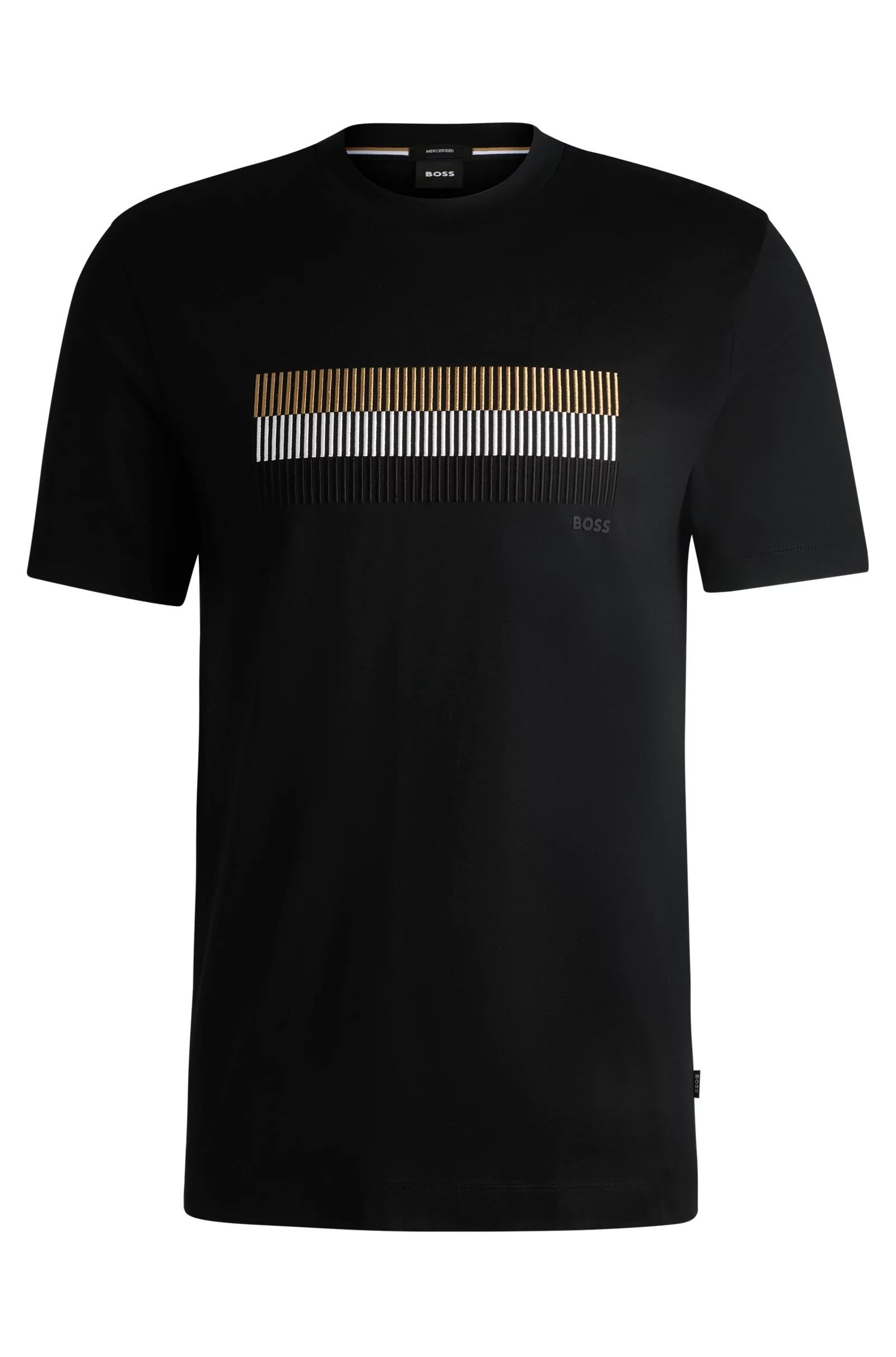 T-shirt in cotone mercerizzato con grafica del marchio 50531862 001 BOSS 