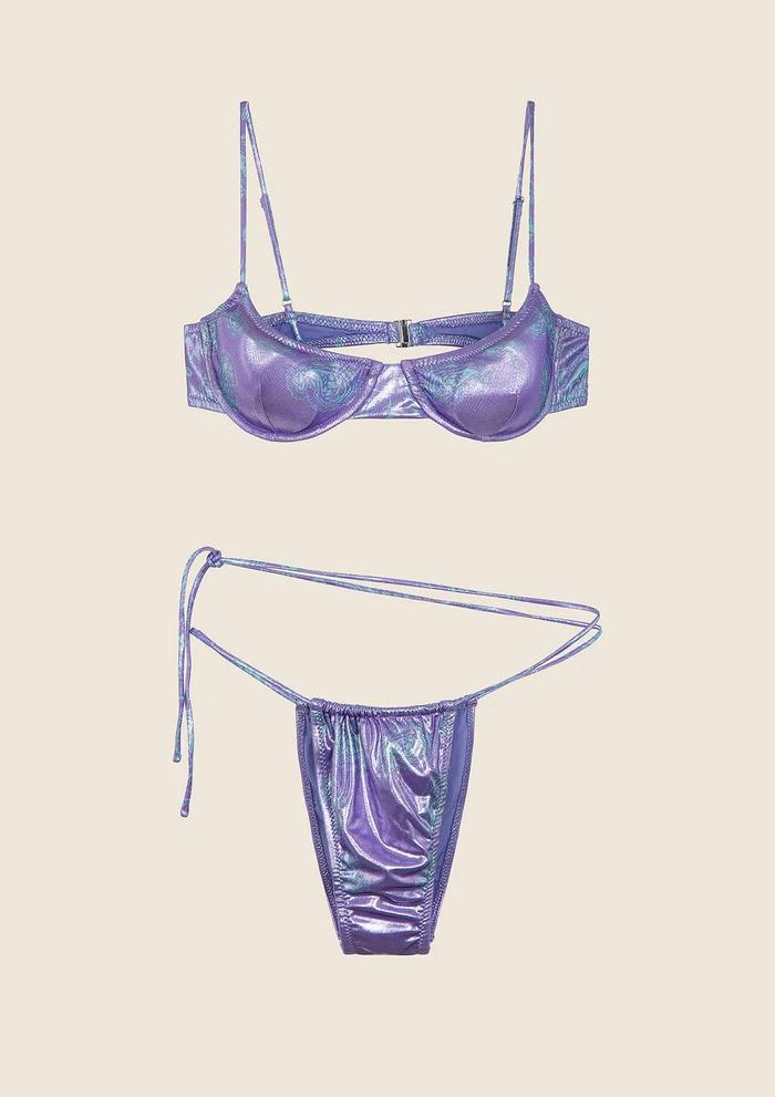Bikini Reggiseno con Ferretto e Slip Brasiliano Regolabile Fantasia 1031X 53 F**K 