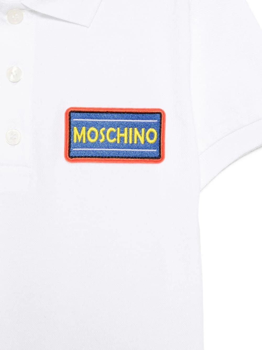 T-shirt con colletto stile polo HTM03YLFA09 10101 MOSCHINO KID 