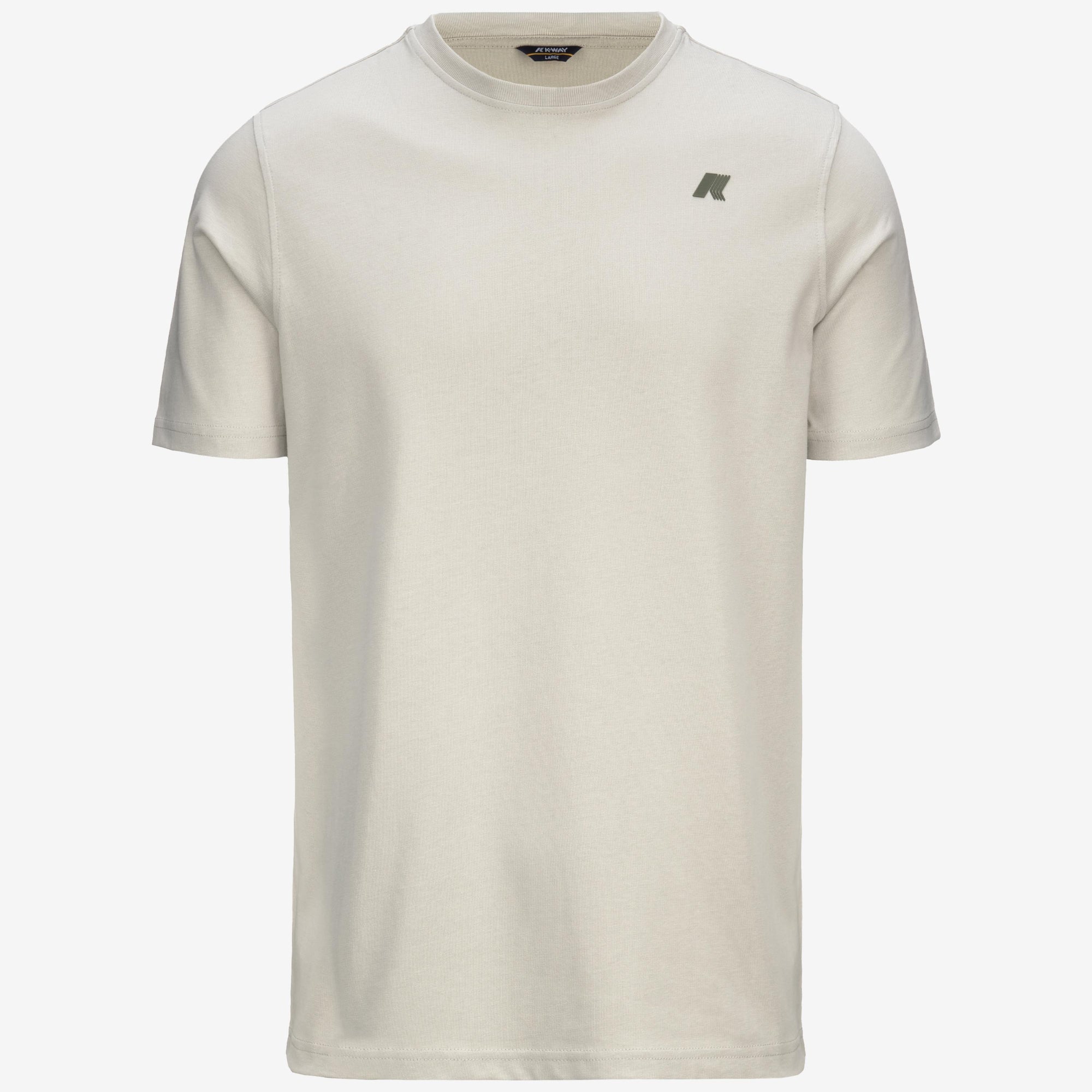 T-shirt casual da uomo in cotone beige con stampa grafica K3138LW 634 K-WAY 