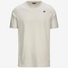 T-shirt casual da uomo in cotone beige con stampa grafica