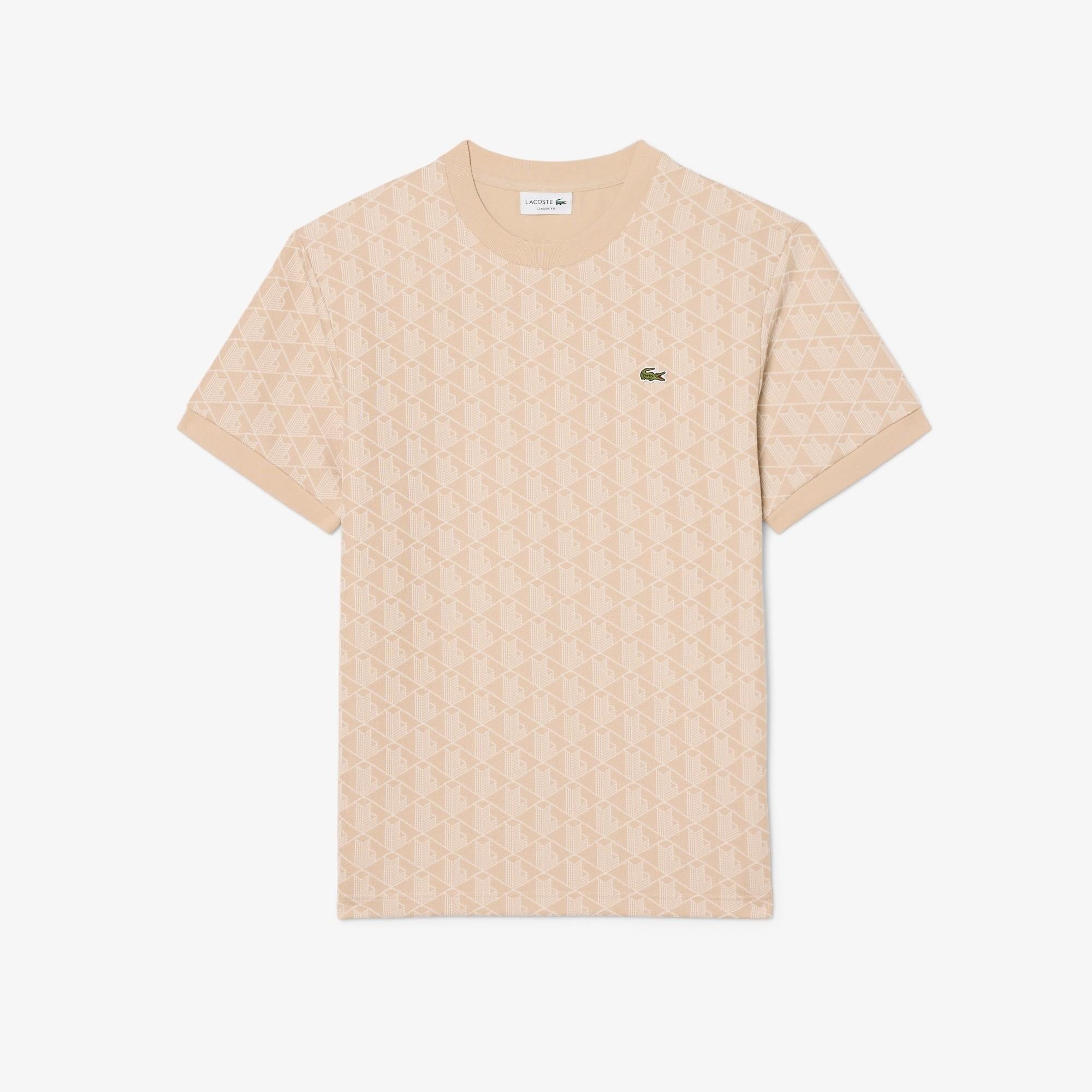 T-shirt slim fit con monogramma jacquard TH1197 8GI LACOSTE 
