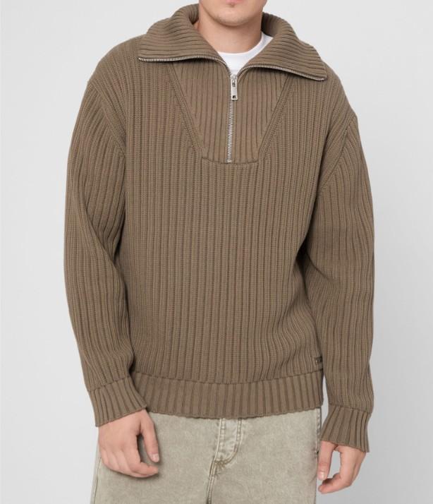 Maglione a coste con zip 50547002 032 HUGO 