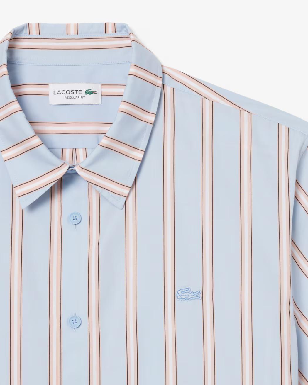 Camicia regular fit in popeline a righe CH2344 ZWV LACOSTE 