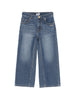 Denim jeans with embroidered logo on the front