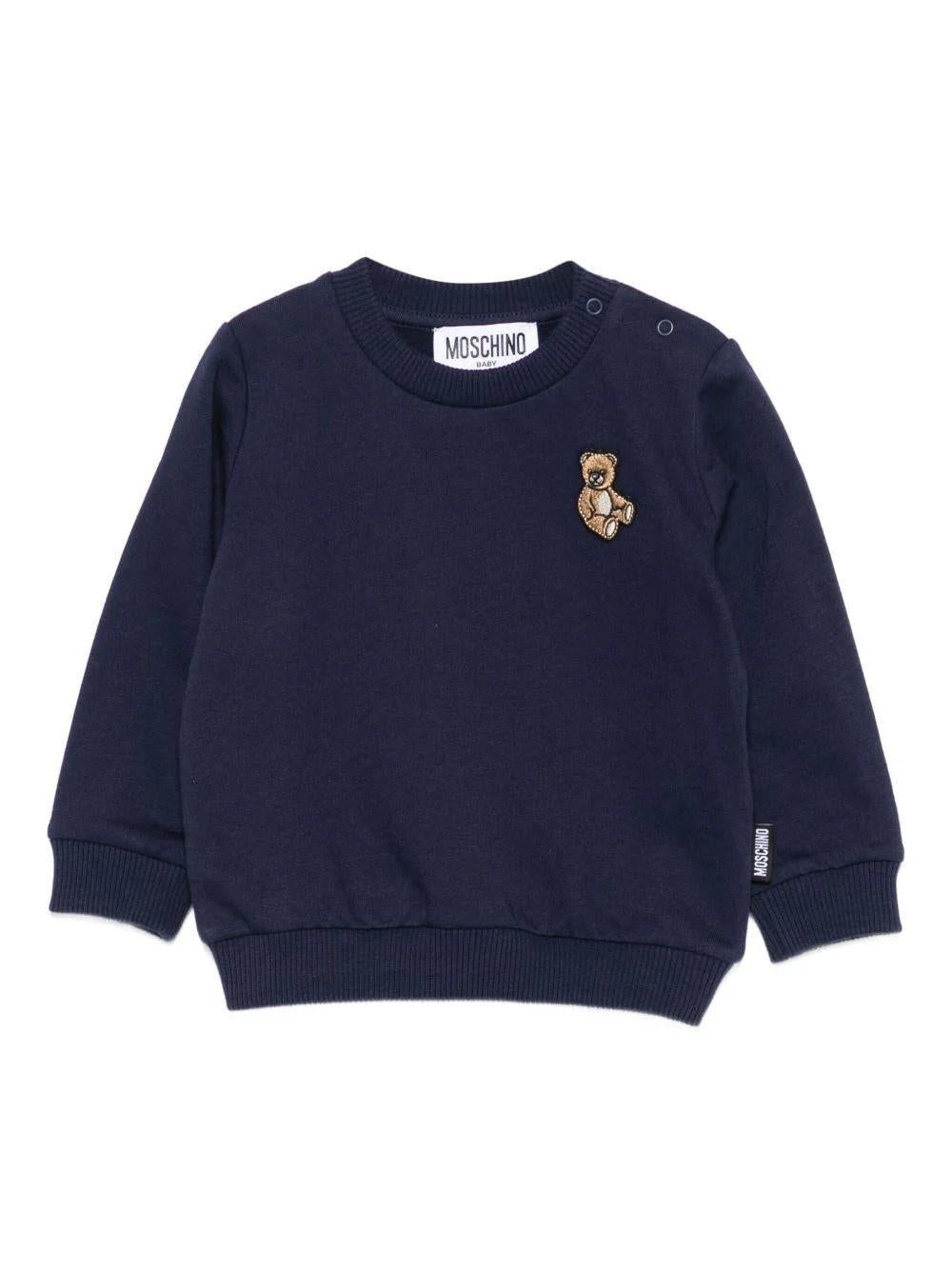 Felpa per neonati con logo Teddy Bear MQF060LCA40 40016 MOSCHINO BABY 