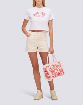 T-shirt cropped W748TEJS000 00601 SUNDEK 