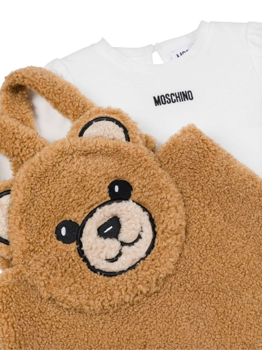 Salopette per neonata con applicazione MDK037LIA00 20351 MOSCHINO BABY 