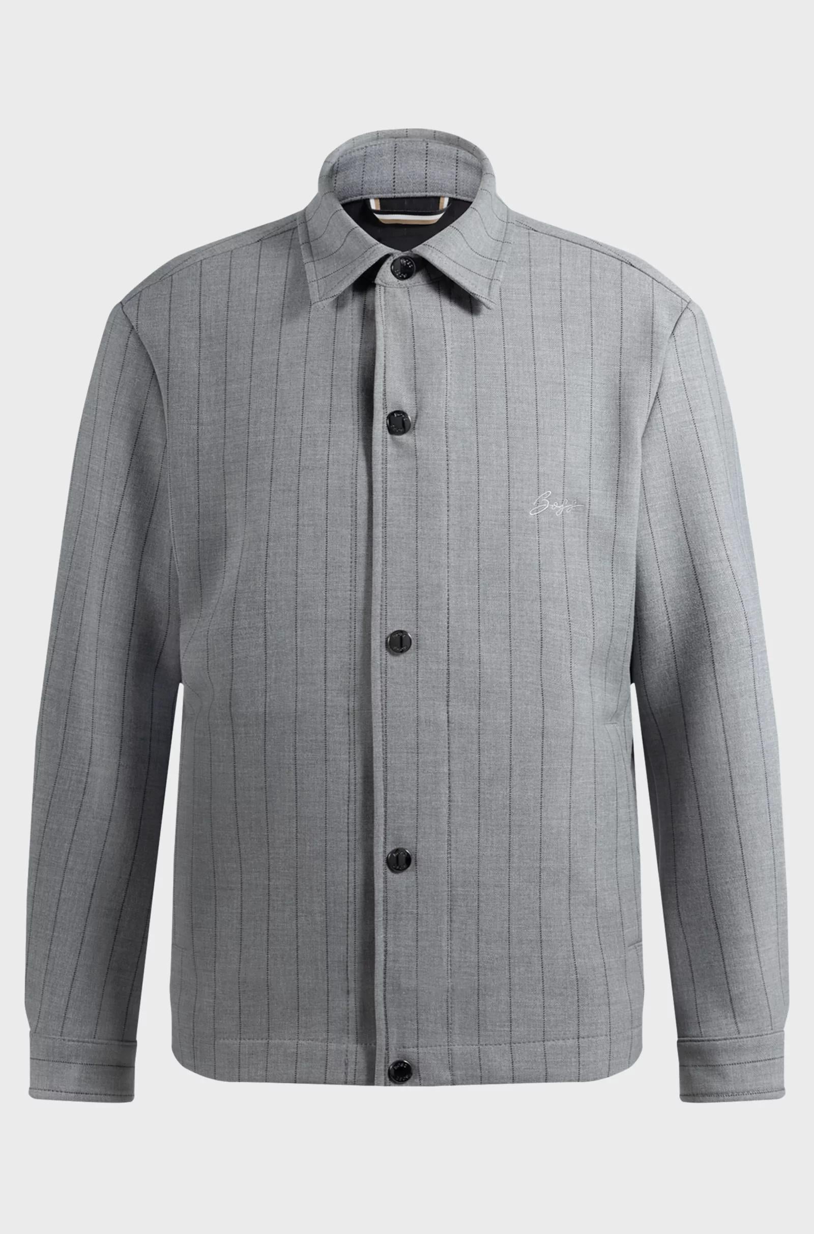 Sovracamicia relaxed fit con righe e logo scritto a mano 50534987 030 BOSS 