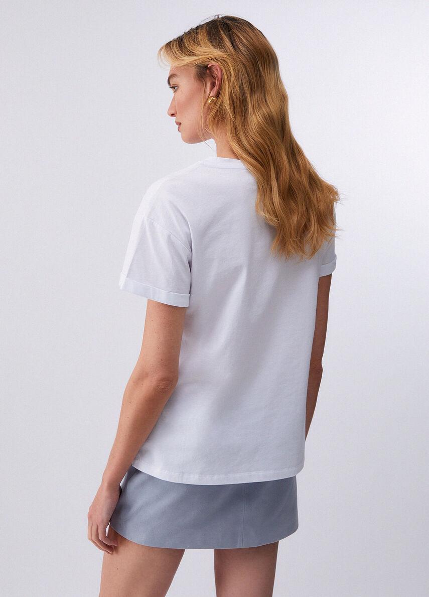 T-shirt con ricamo a jour WA6413JS904 P9378 LIU JO WHITE1 