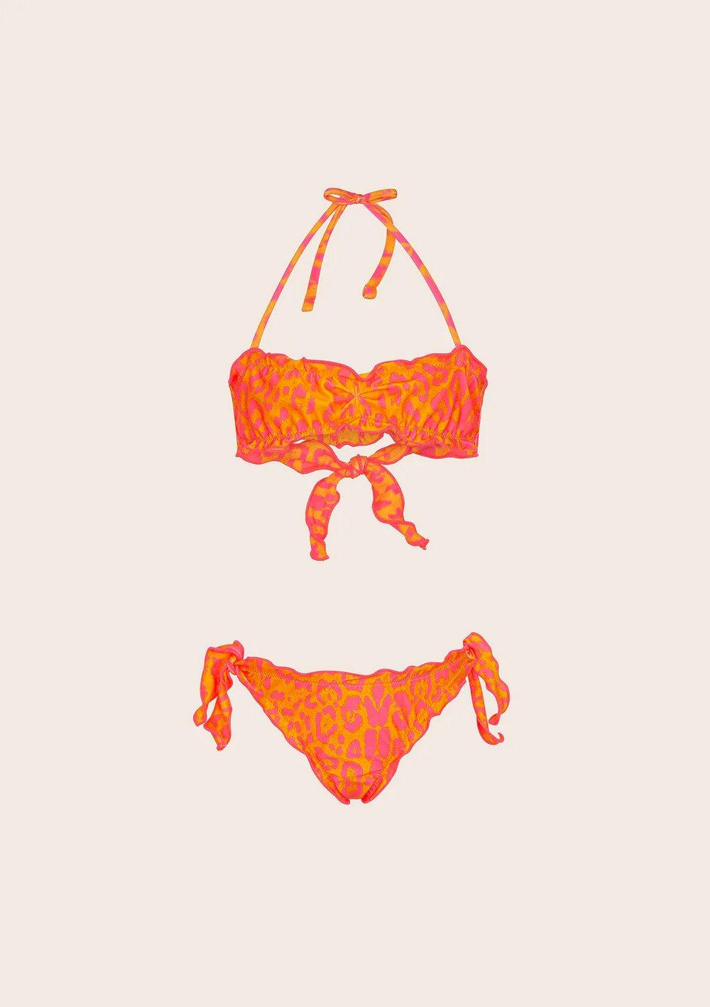 Bikini Bambina Fascia con Slip Regolabile Fantasia arancione G1C06BAX 02 F**K 