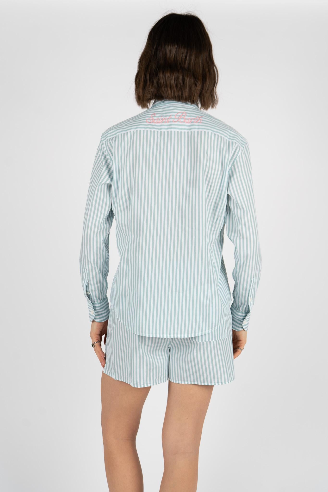 Camicia a righe con colletto button-down MDH001 00722L MC2 SAINT BARTH 