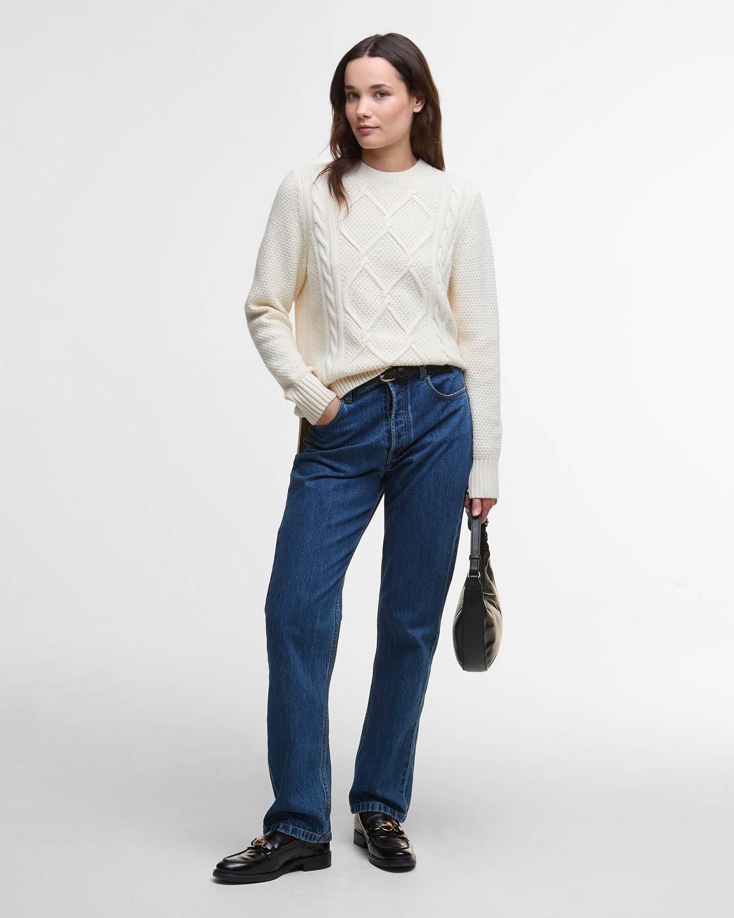 Maglione girocollo Burne con motivo a rombi LKN1572 WH51 BARBOUR 