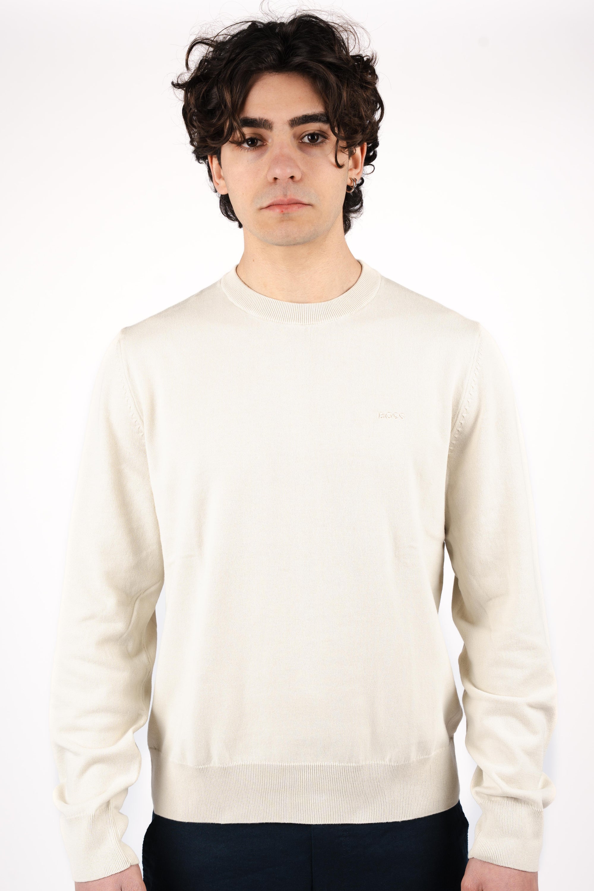 Maglione con logo ricamato 50556344 131 BOSS 