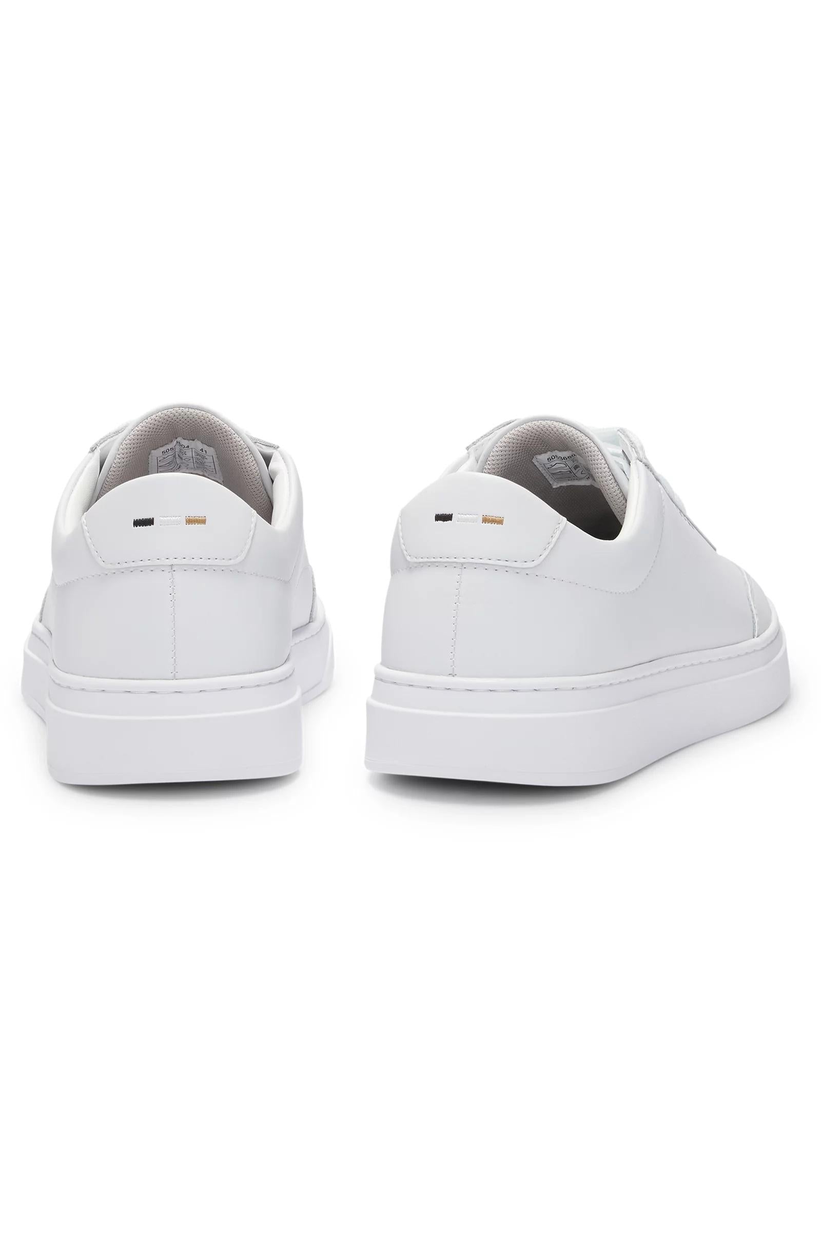 Sneakers in pelle rivestita con logo color oro 50536504 100 BOSS SHOES 
