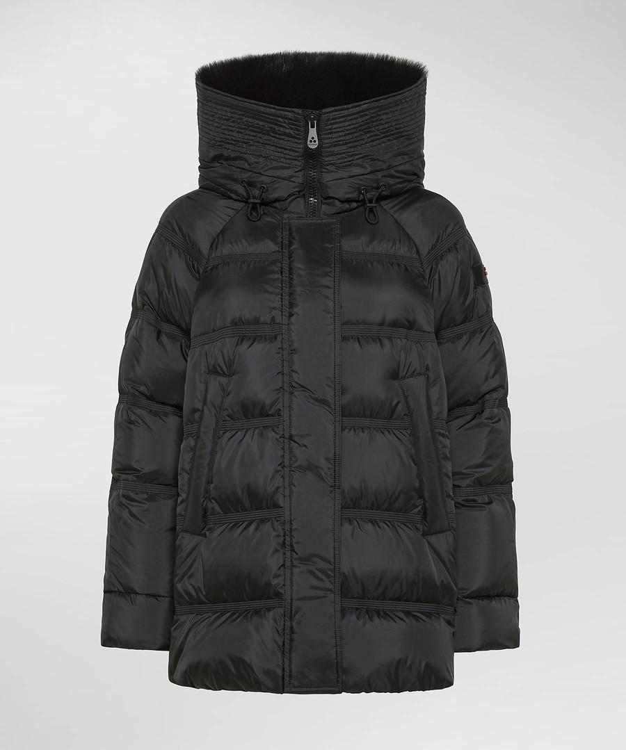 Jacket con bordo in pelliccia takan mqn 04 fur PED5439 NER PEUTEREY 