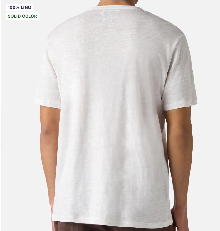 T-shirt Ecstasea in puro lino panna con logo ricamato ECS0003 00138L MC2 SAINT BARTH 