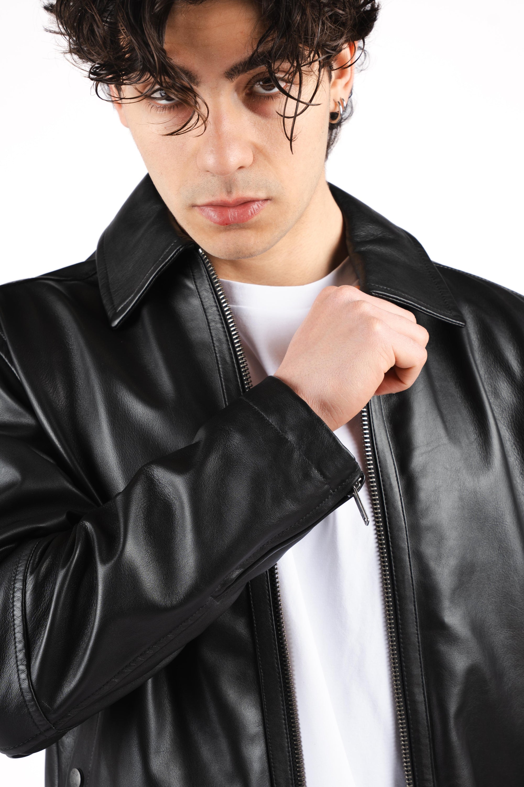 Giubbotto regular fit in nappa 50552141 001 BOSS 