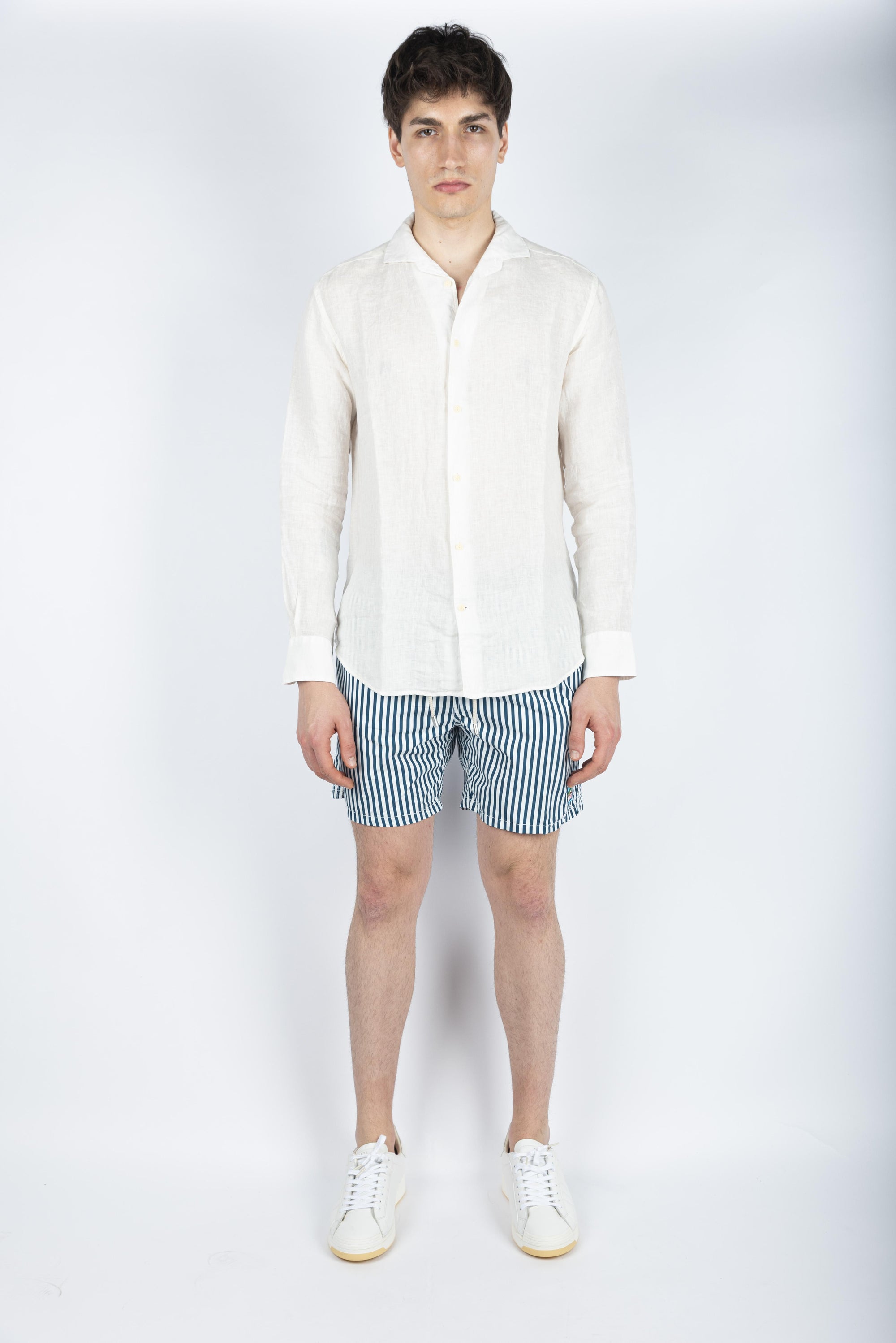 Camicia Cuba in lino bianco CUB0001 01033H MC2 SAINT BARTH 