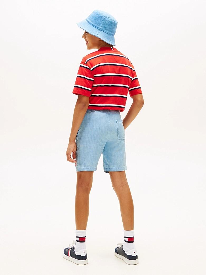Shorts relaxed fit con trama a spina di pesce KB0KB10248T 1A4 TOMMY HILFIGER 