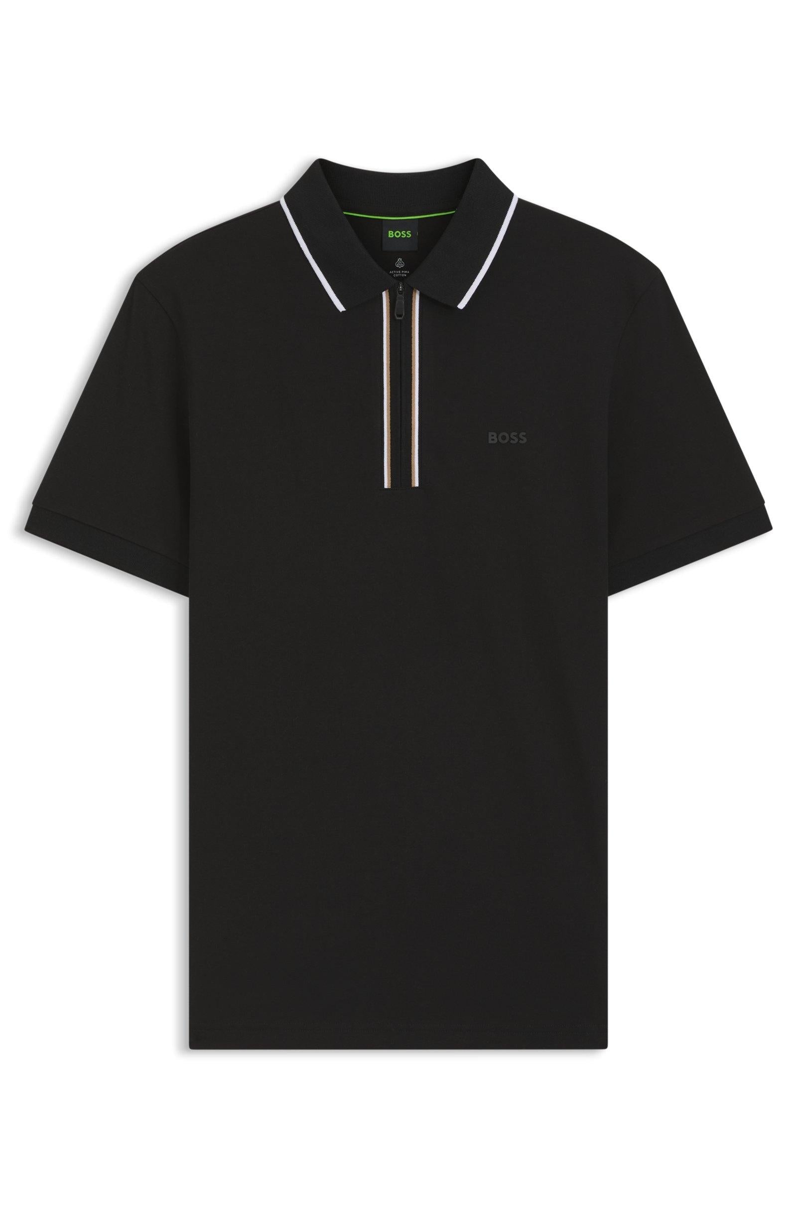 Polo sportiva slim-fit in cotone elasticizzato 50555698 001 BOSS 
