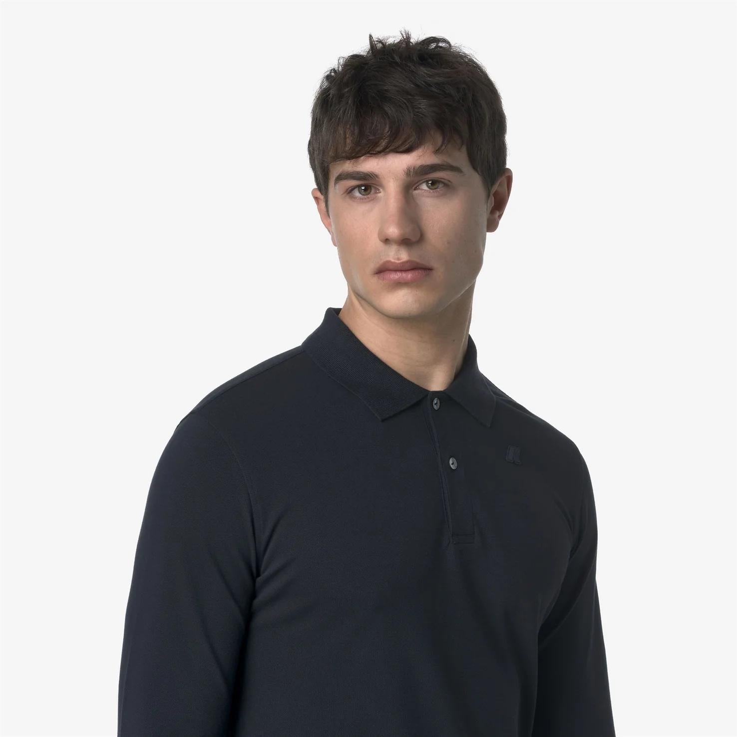 Polo da uomo blu slim fit maniche lunghe K1125GW K89 K-WAY 