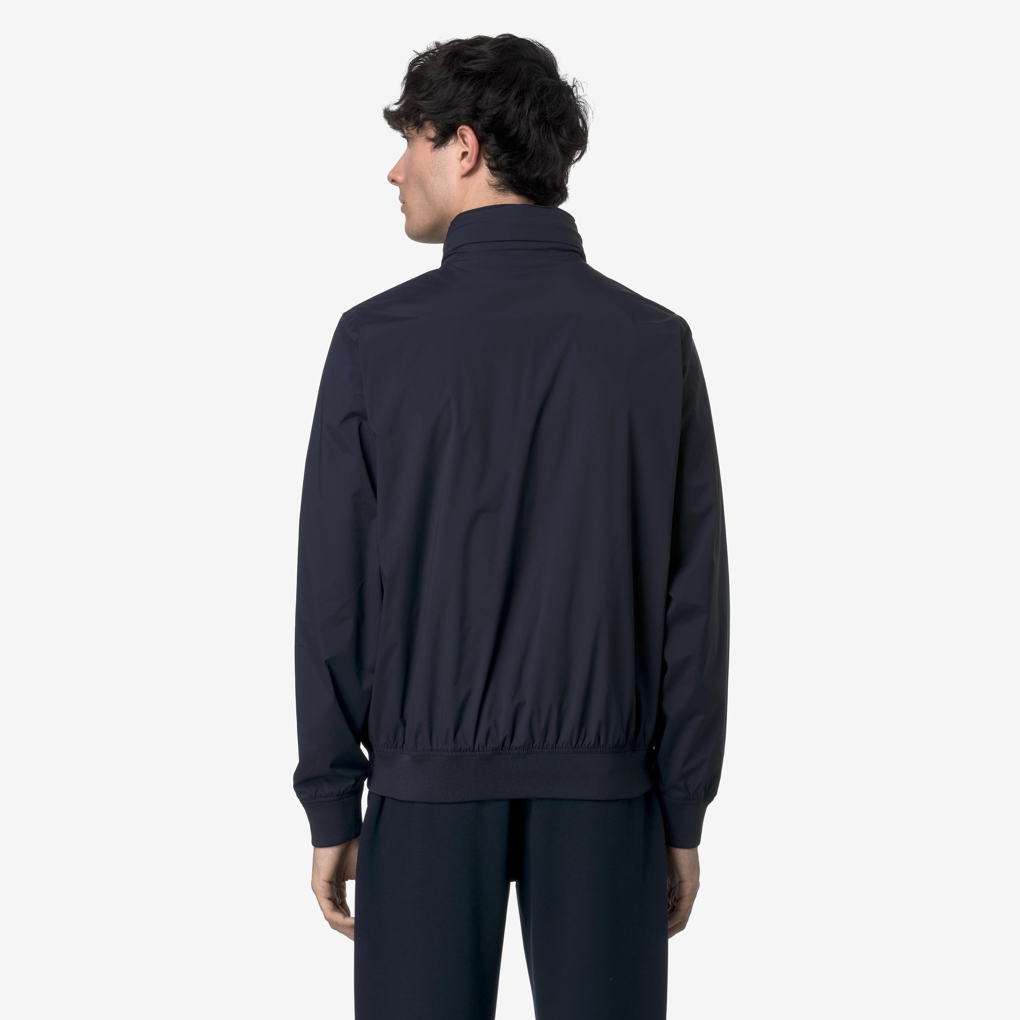 Giacca corta da uomo resistente alle intemperie blu con nylon elasticizzato K3123VW K89 K-WAY 