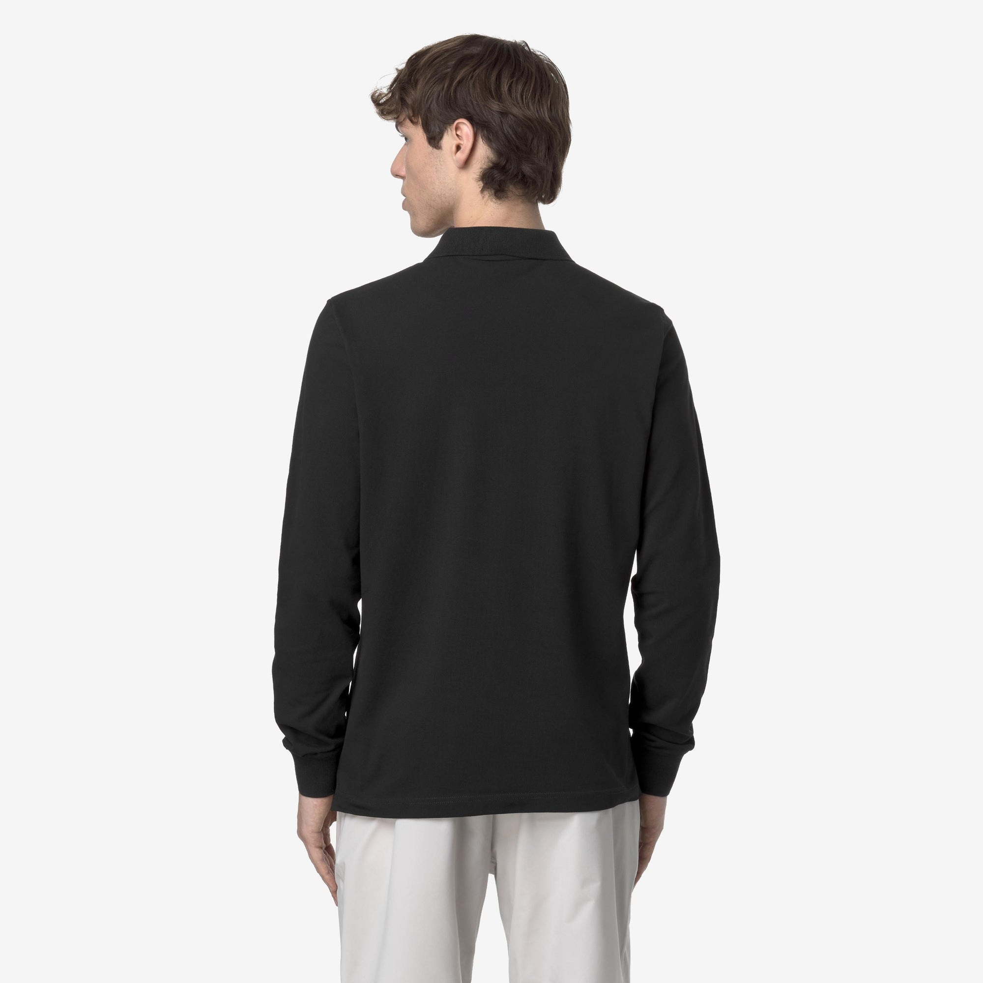 Polo da uomo nero slim fit maniche lunghe K1125GW USY K-WAY 