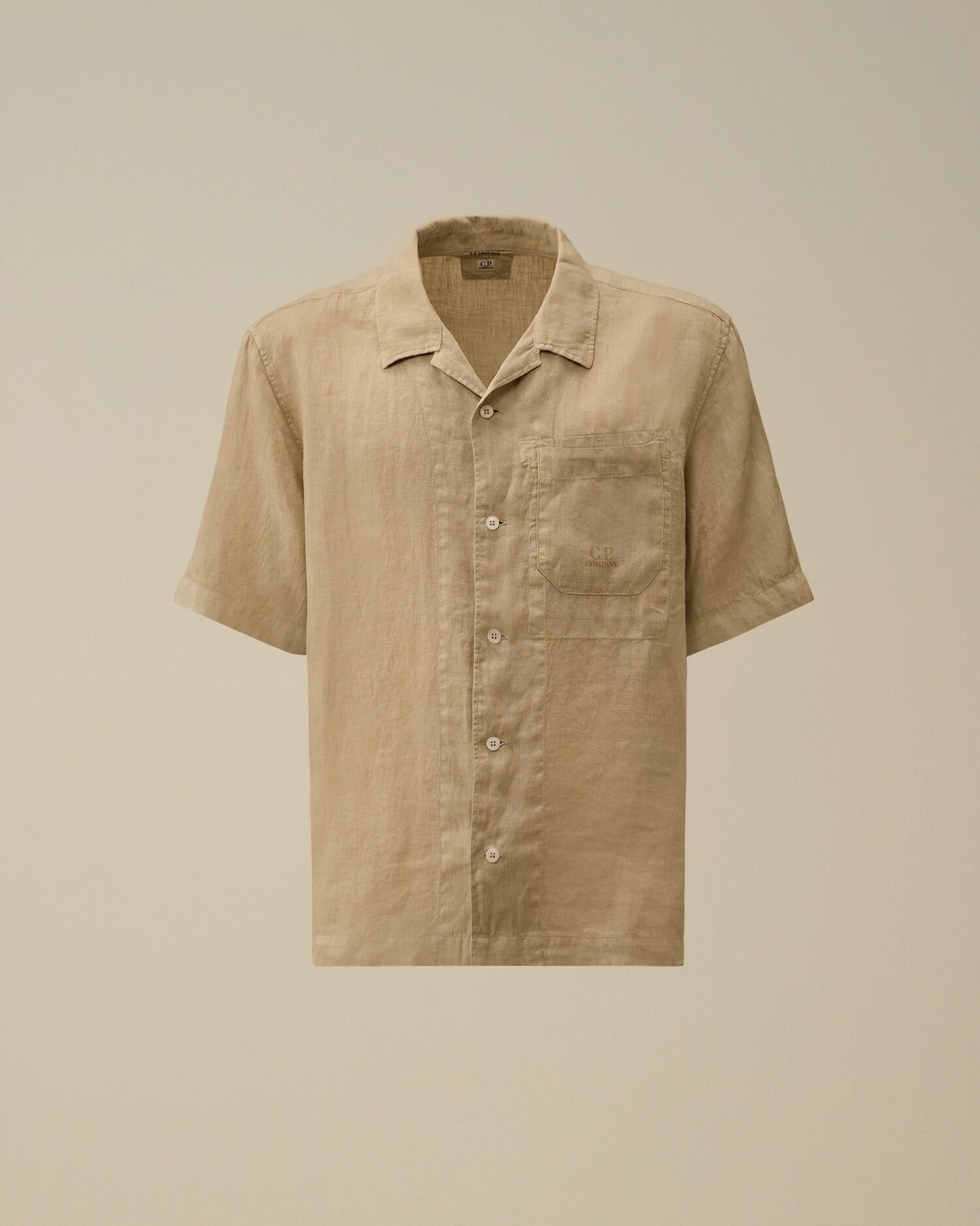 Linen boxy short sleeve button shirt 20CMSH258A 904 C.P. COMPANY 