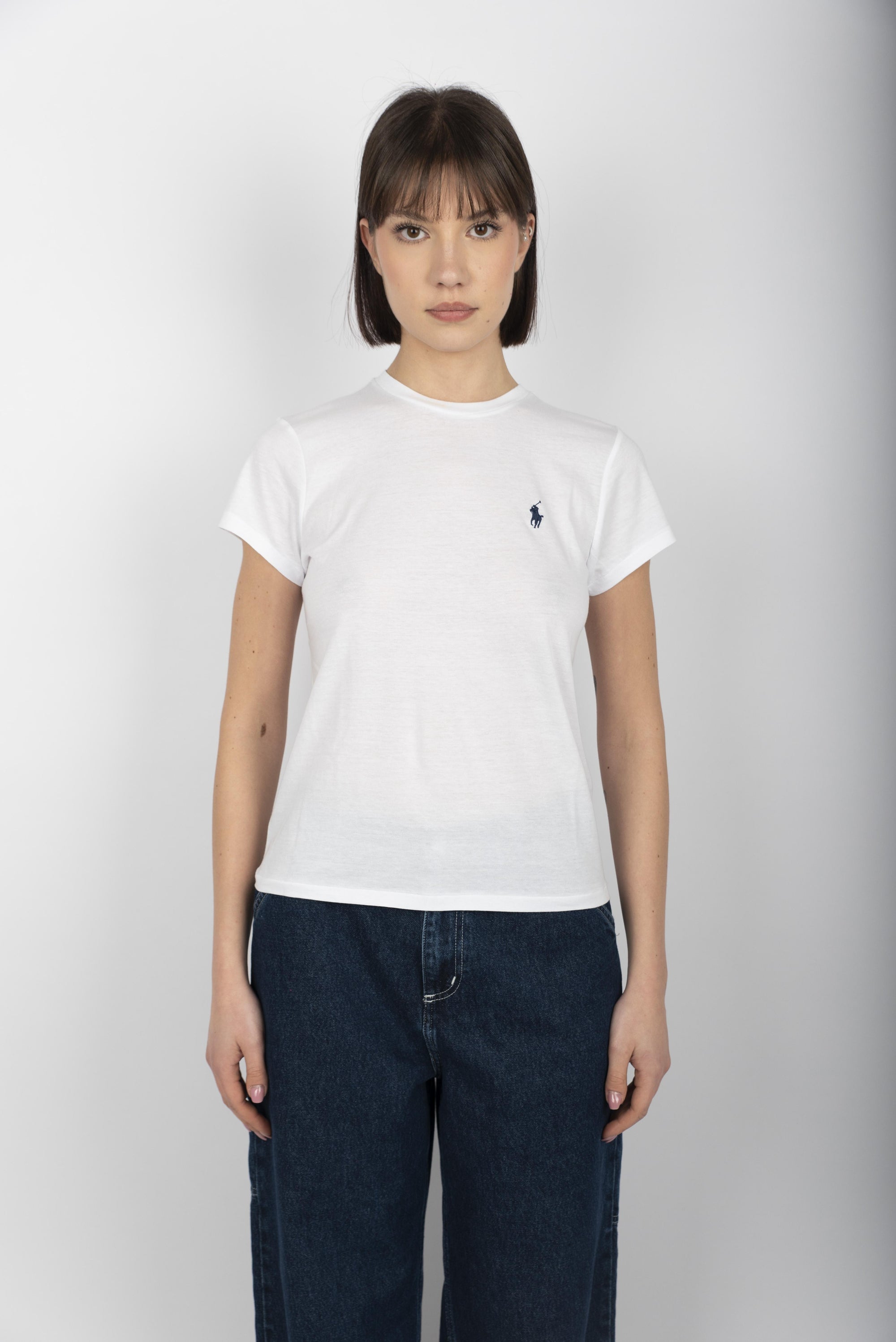 Maglia a girocollo in jersey di cotone white 211898698 005 POLO RALPH LAUREN 