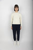 Maglia a girocollo in cotone pullover panna