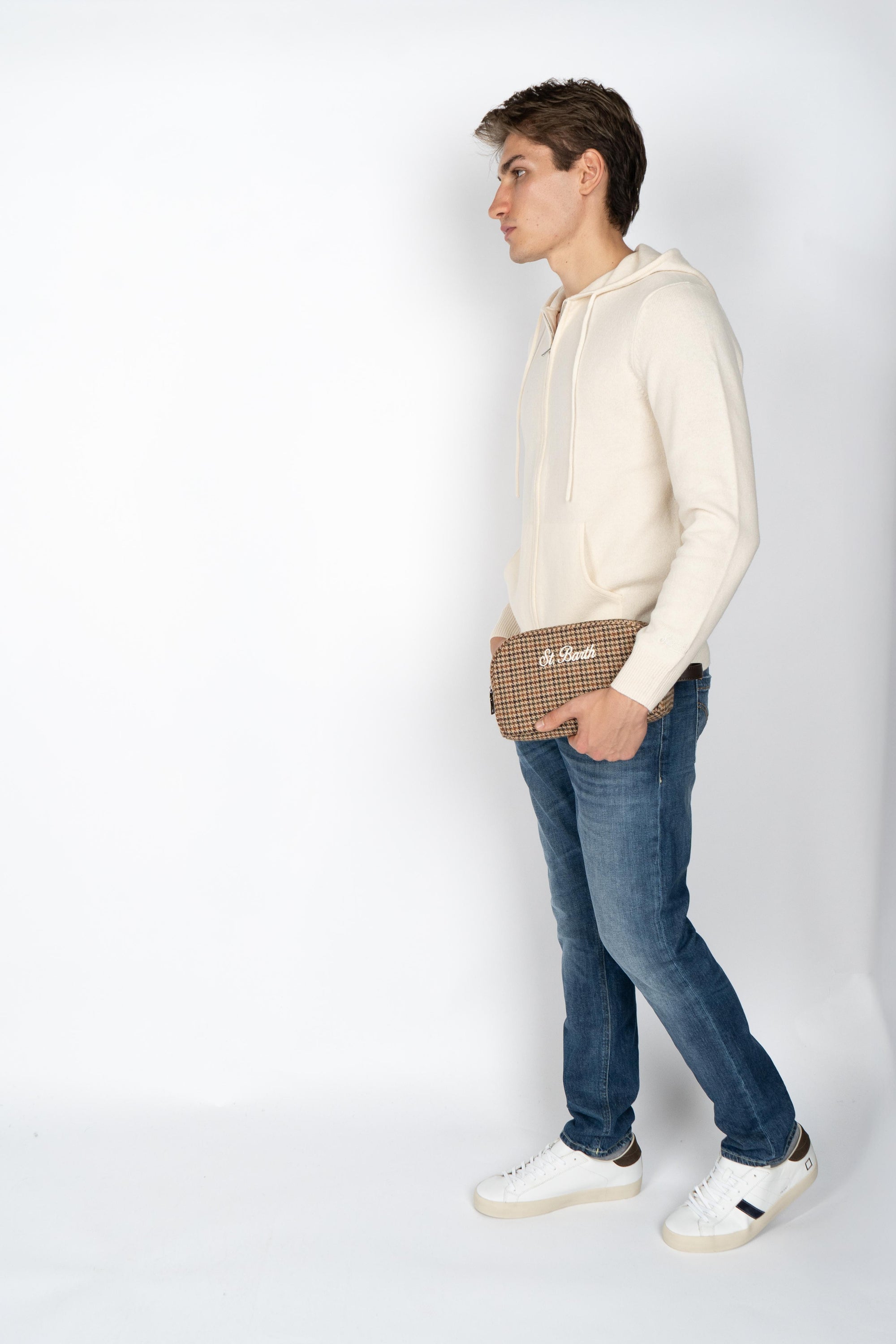 Vanity case Westwood Wool in misto lana pied de poule WES0006 00188I MC2 SAINT BARTH 