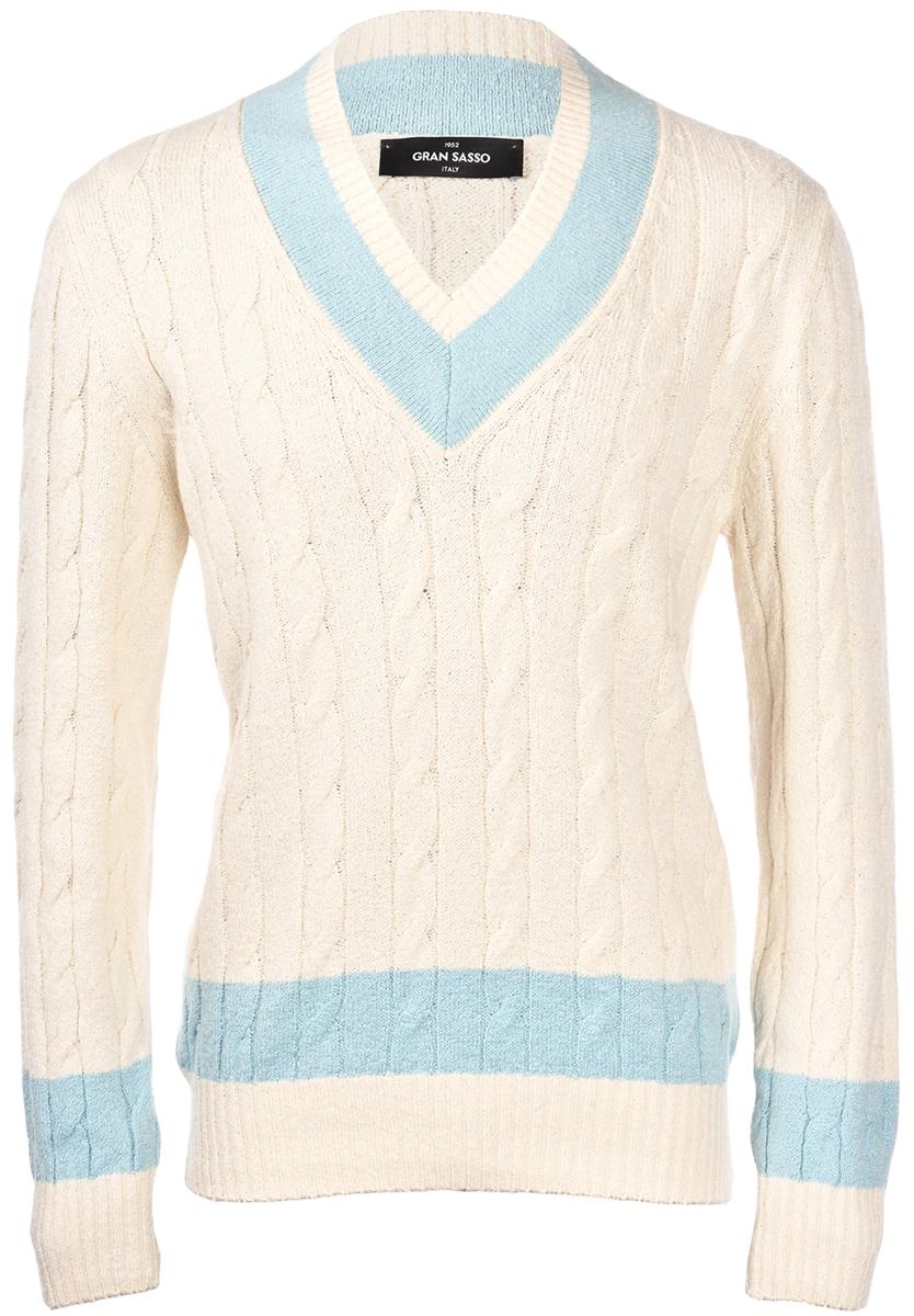 Scollo V a trecce Malfilè panna azzurro 23154/17403 005 GRAN SASSO 