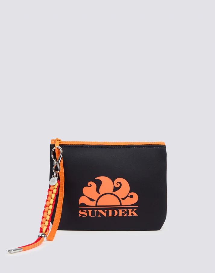 Clutch bag in neoprene black AM618ABNP300 00401 SUNDEK 