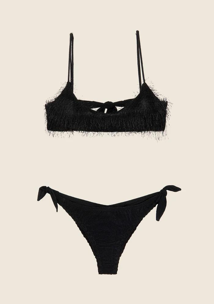Bikini Top con Slip Regolabile Nero 1122 BK F**K 